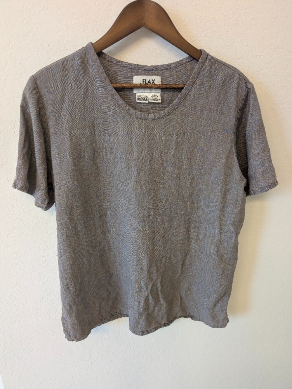 Flax Linen Iridescent Look Minimalist Top S